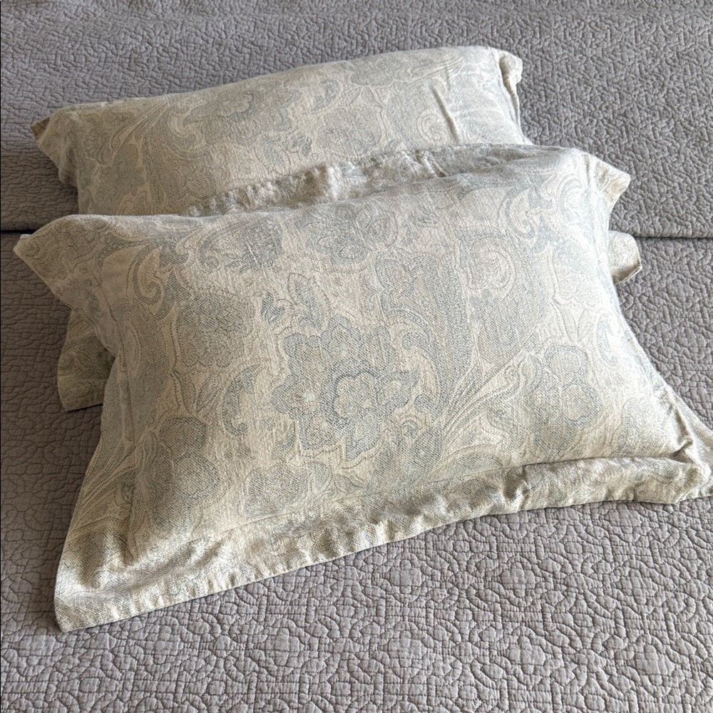 Restoration Hardware Cream Paisley 100% Cotton Pillows